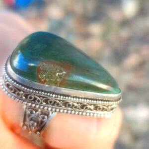 New Bloodstone 925 Silver Ring.
